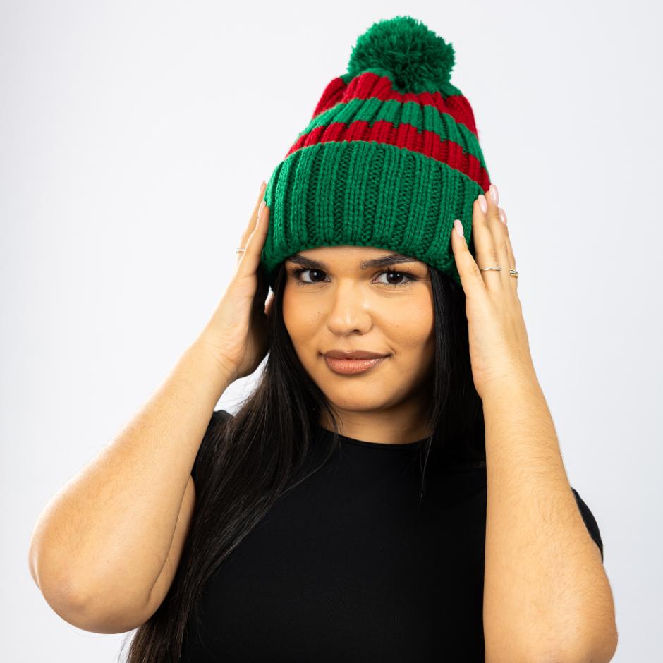 Strikkede jule beanies