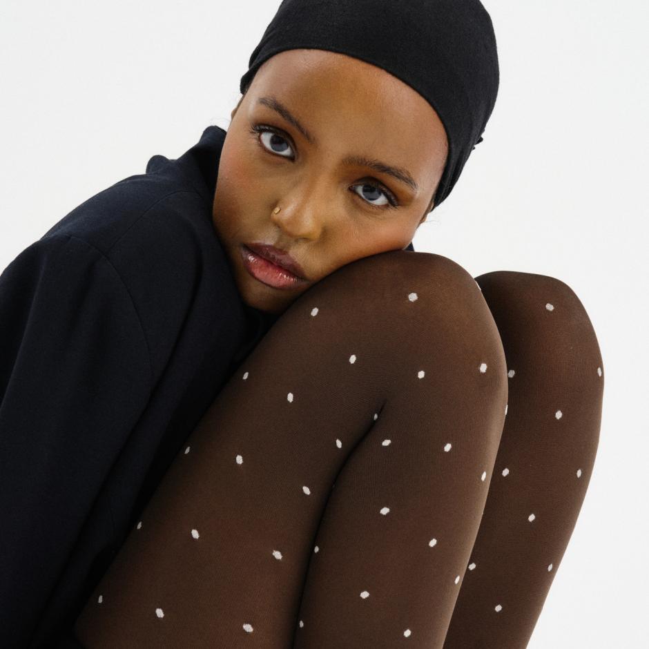 A MOÌ - Agnes Brown Dot Tights