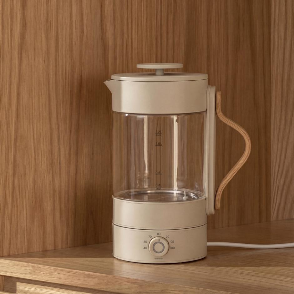 Emma electric kettle 1.2 l. clear/sand