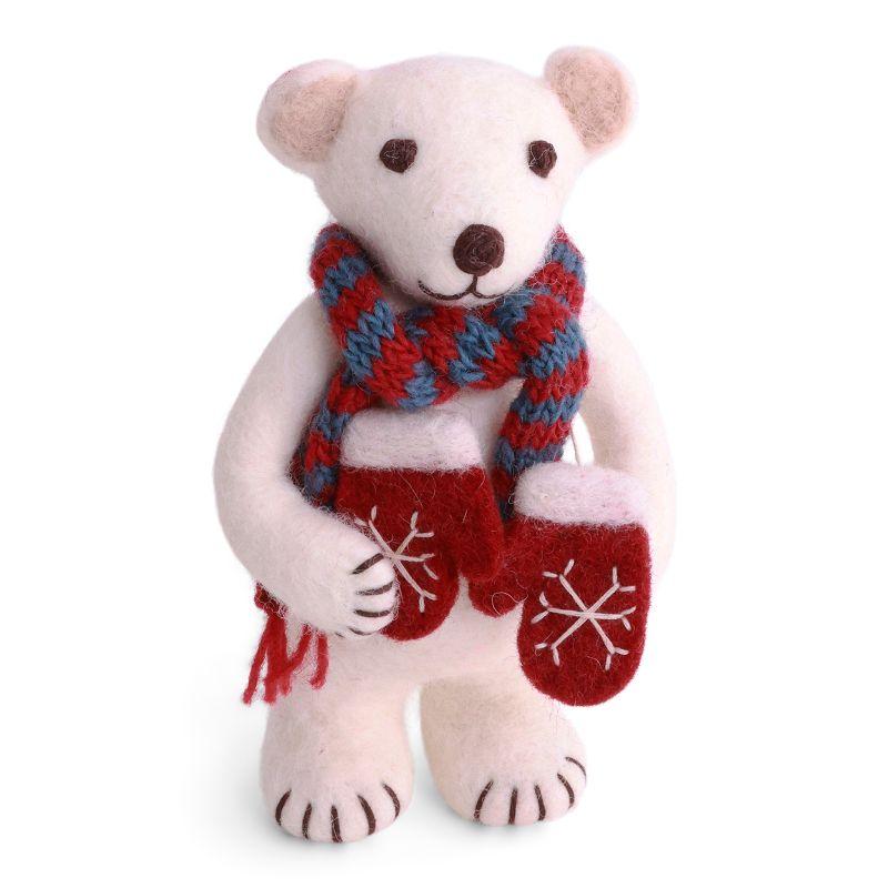 Medium White Polar Bear w/Mittens